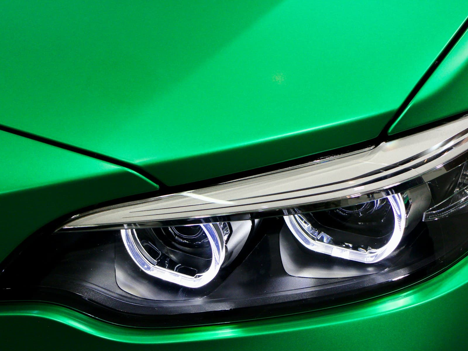 A headlight with a bright LED ring